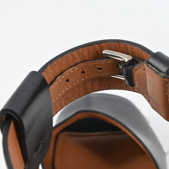 GIVENCHY Black Studded Leather Wooded Platforms Size 37 - Picture 14 of 16